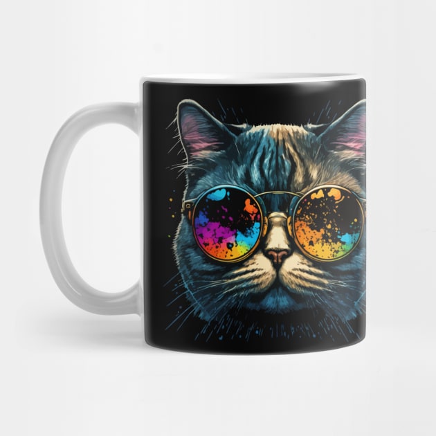 funny cat face with funky glasses by FunnyZone